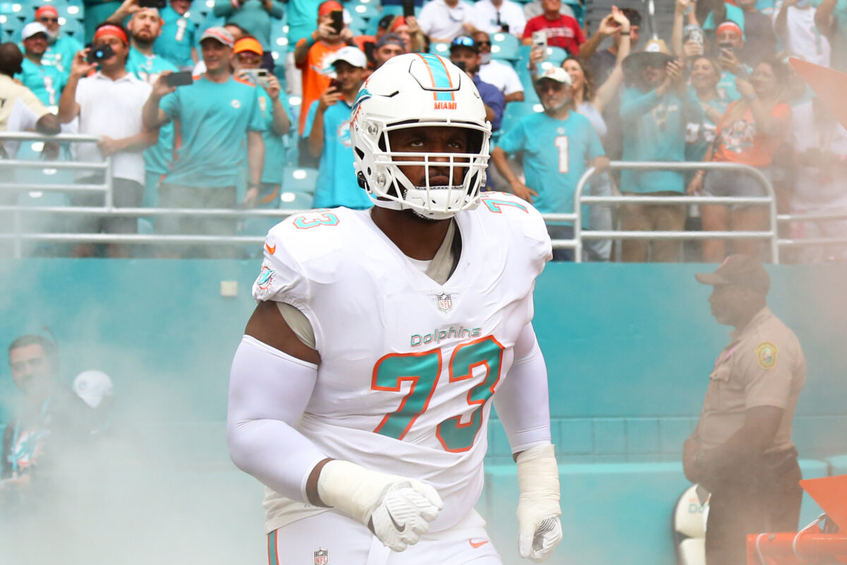 Dolphins RT Austin Jackson left with ankle injury vs. Texans