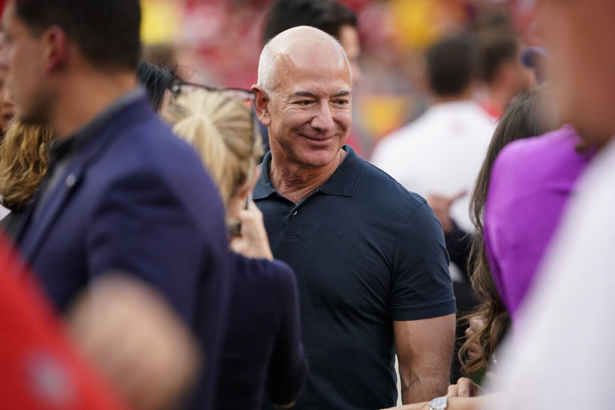 Jeff Bezos plays it coy when asked about interest in buying Commanders