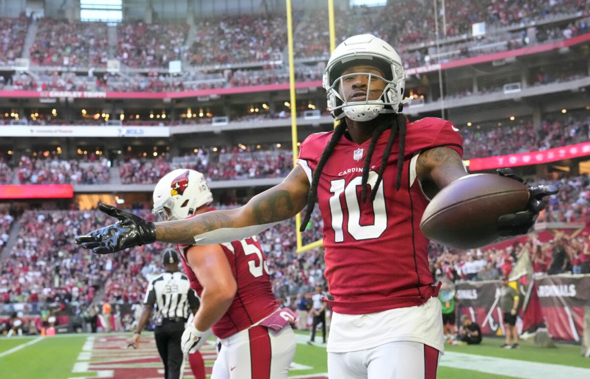 The Cardinals’ helpless WR situation had GM Steve Keim literally hugging DeAndre Hopkins in return to practice