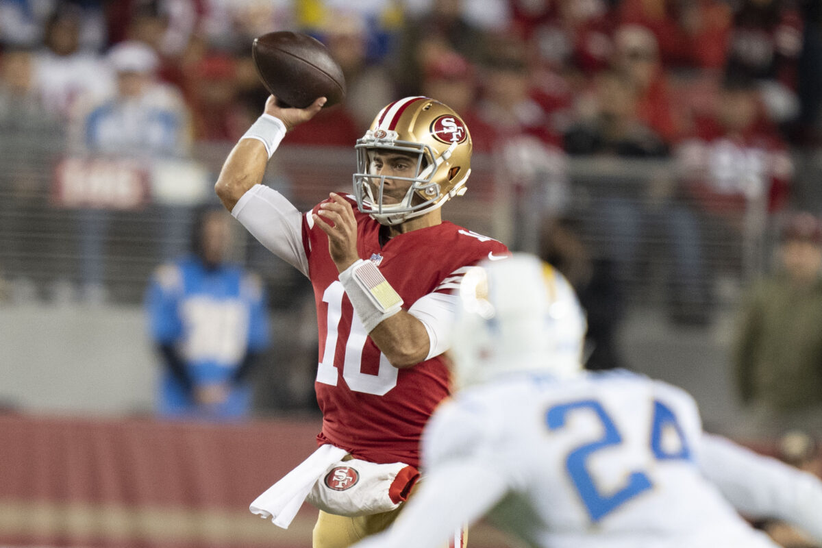 Jimmy Garoppolo tied career-high in one category vs. Chargers
