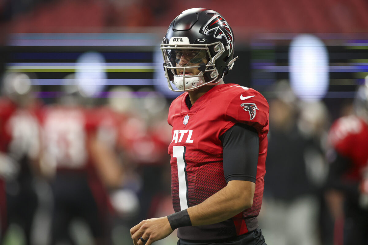 Watch: Falcons QB Marcus Mariota finds Drake London in the end zone