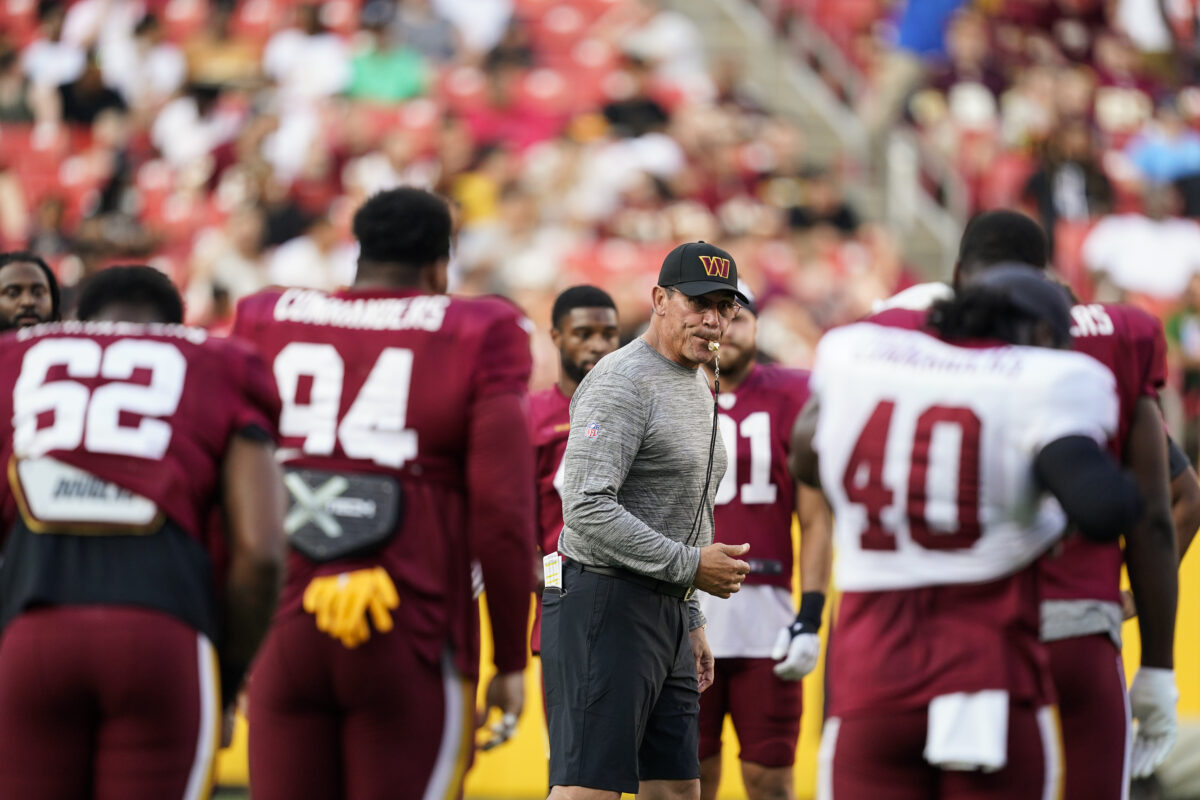 Ron Rivera addressed the Commanders ahead of Thursday’s practice