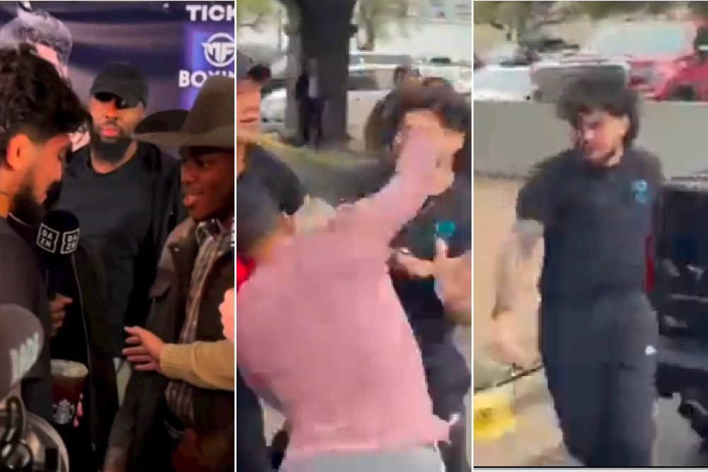 Video: Dillon Danis scuffles with KSI, takes punch from Anthony Taylor in brawl at DAZN event