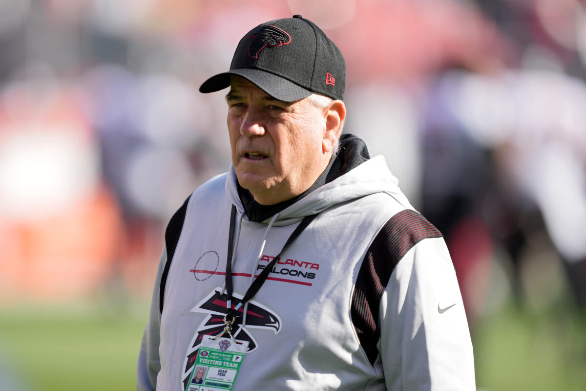 Falcons DC Dean Pees taken to hospital after colliding with player