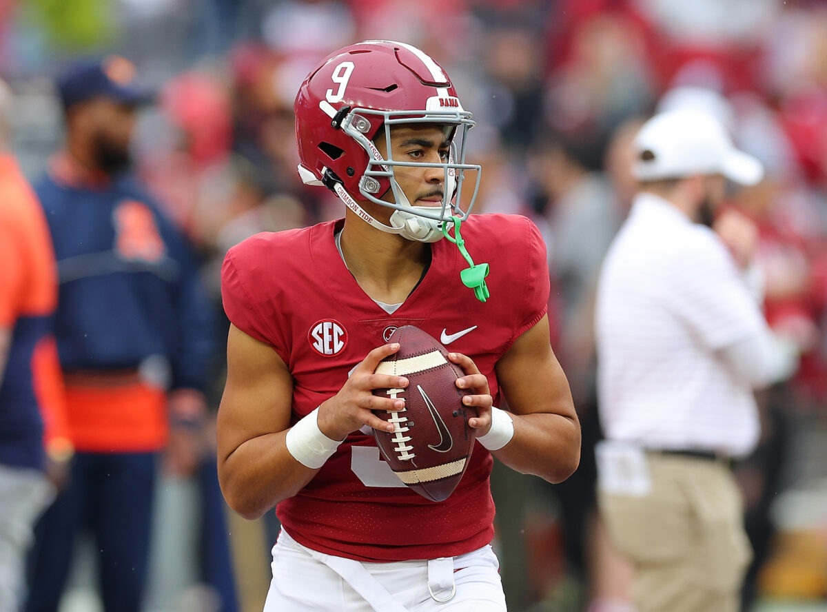 WATCH: Bryce Young connects with Jermaine Burton on the deep ball as Tide takes the lead