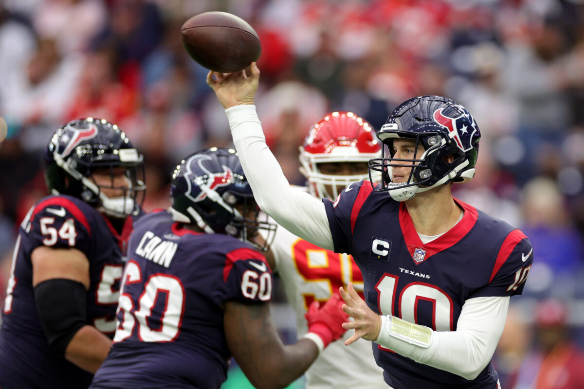 Texans QB Davis Mills cites quicker throws for red zone efficiency against the Chiefs