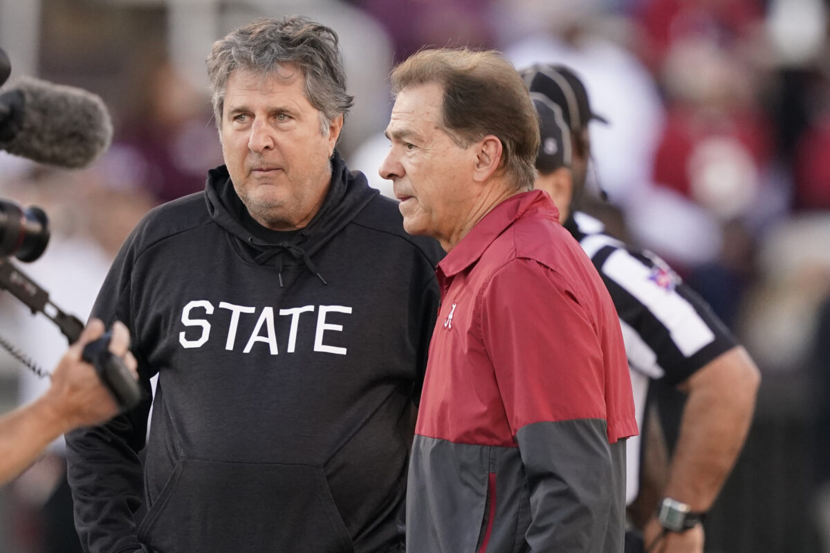 LOOK: Alabama honors the passing of Mike Leach with helmet decal