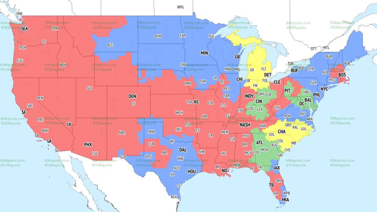 NFL Week 16 TV coverage maps