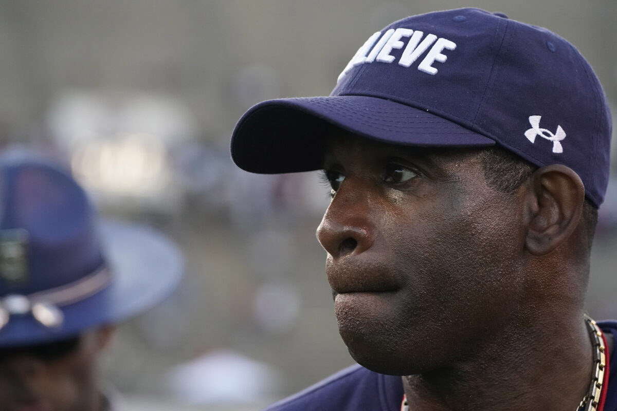 Deion Sanders teared up in one final emotional moment with Jackson State