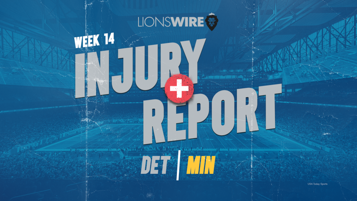 Lions final injury report for Week 14: 3 players ruled out