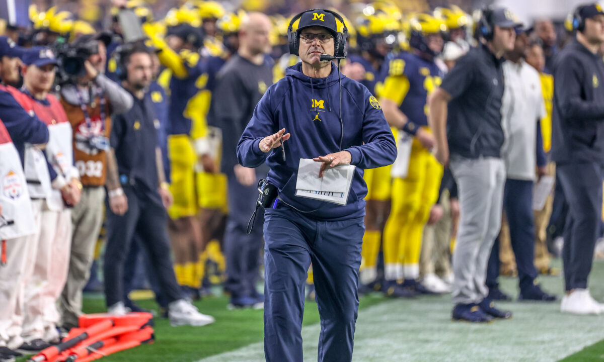 What Jim Harbaugh said after Michigan football lost to TCU in Vrbo Fiesta Bowl