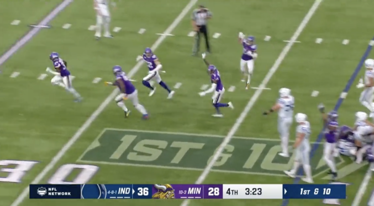 NFL fans were absolutely livid with referees stopping a defensive touchdown during Vikings-Colts for no reason