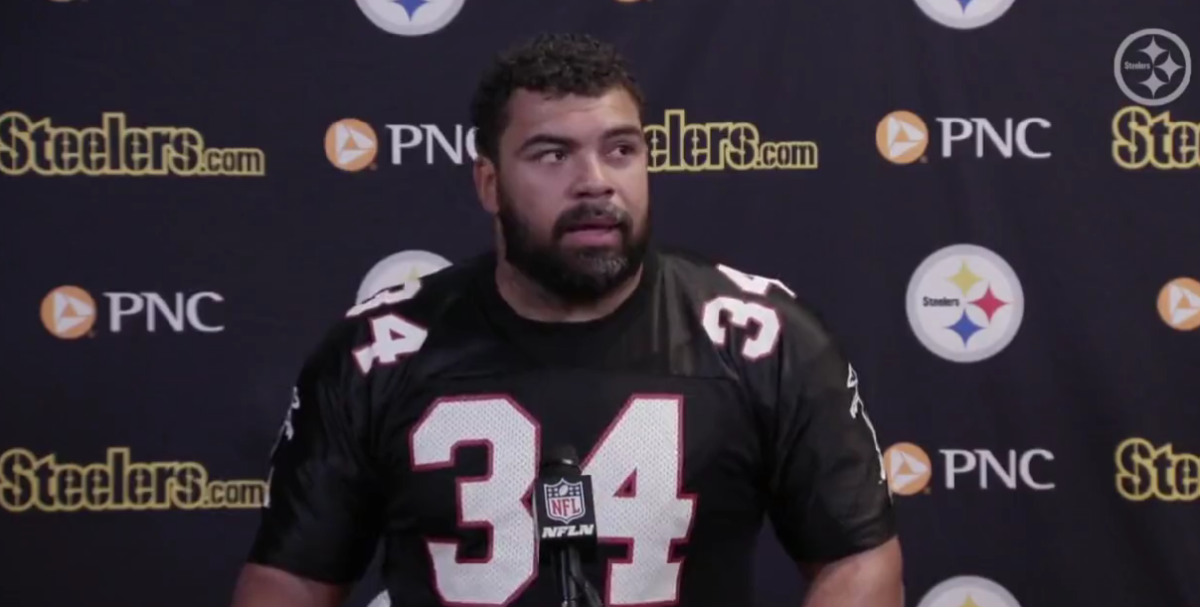An emotional Cameron Heyward was in tears discussing how his brother’s Steelers TD honored their late father