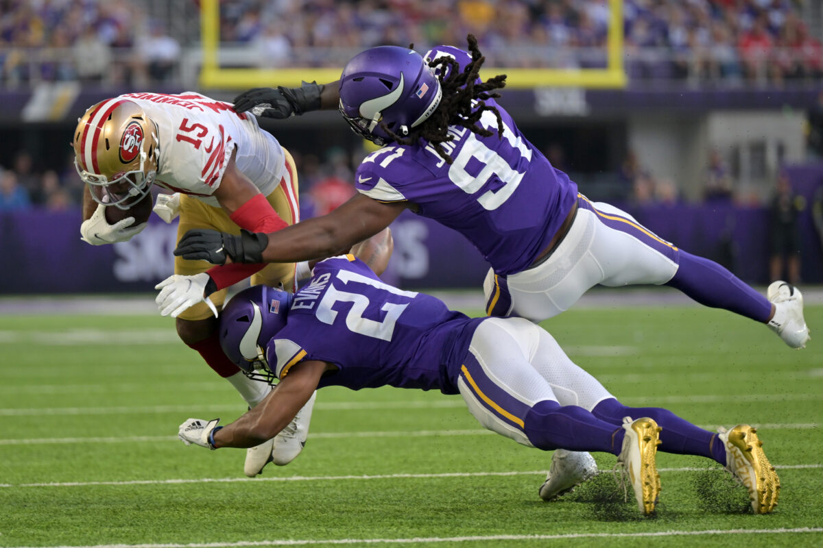 Vikings’ Akayleb Evans sent off by officials after hard collision