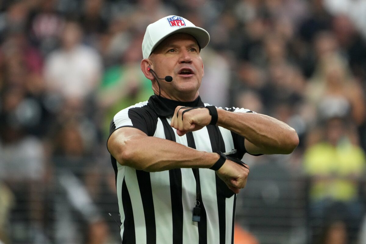 Referee Clete Blakeman got confused about which team he wanted to penalize