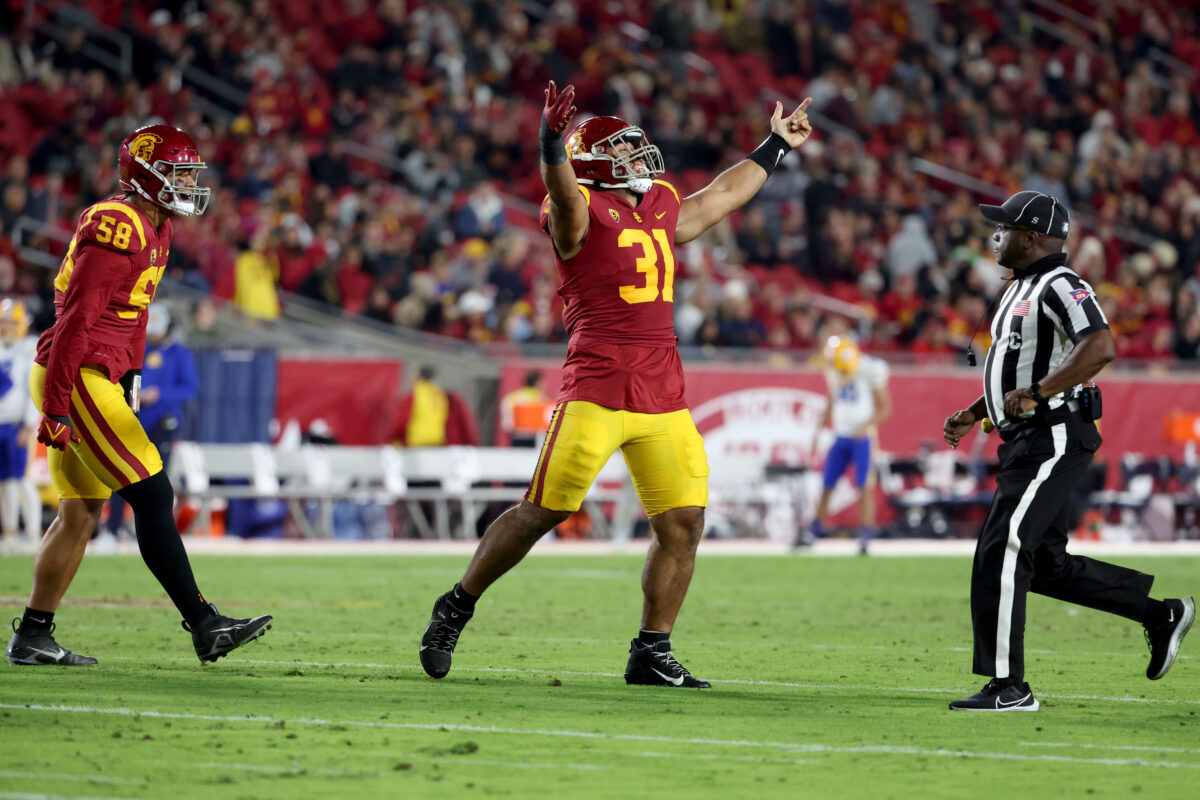 Tyrone Taleni, who caused a big fumble in win over UCLA, will return for 2023 at USC