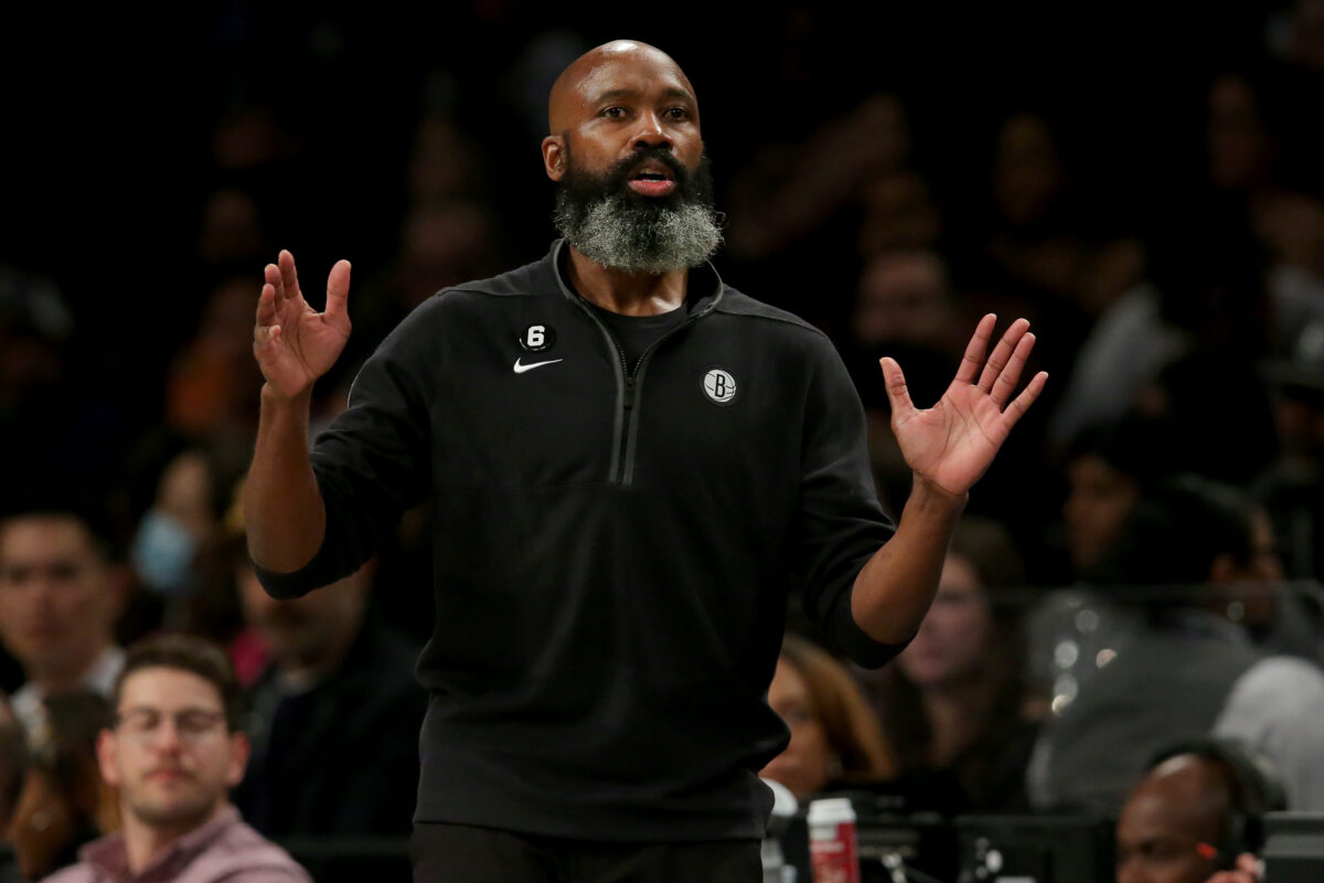Nets’ coach Jacque Vaughn reacts to team’s rebounding effort