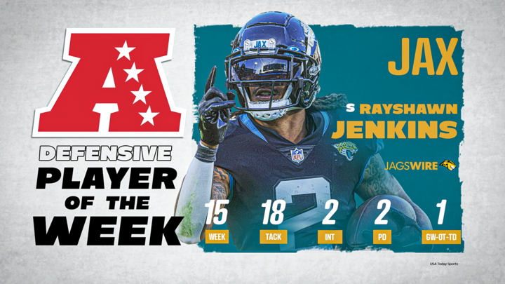 Rayshawn Jenkins named AFC Defensive Player of the Week