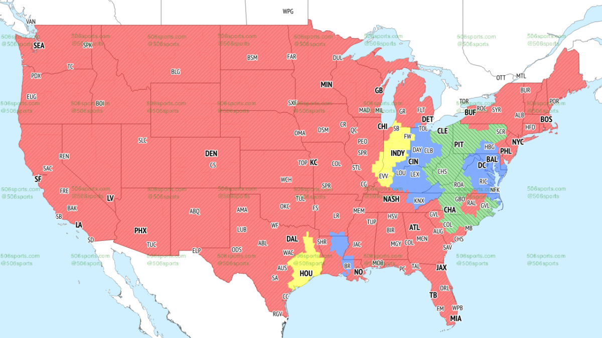 NFL Week 18 TV Broadcast Maps