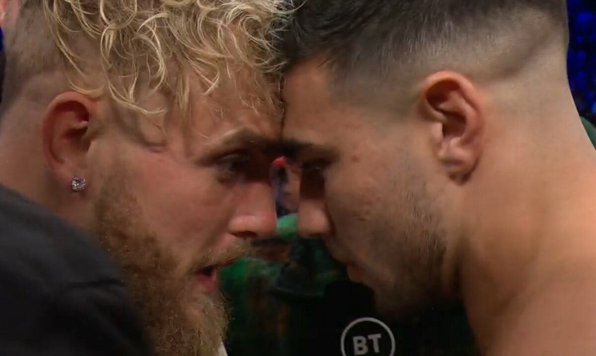 Video: Jake Paul, Tommy Fury share heated words after intense first faceoff