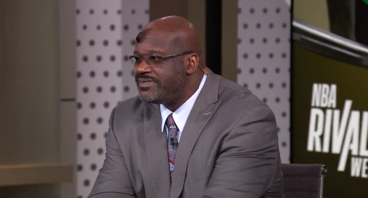 Shaq showed up to the ‘Inside the NBA’ set looking like one of the Rugrats after losing a bet to Candace Parker