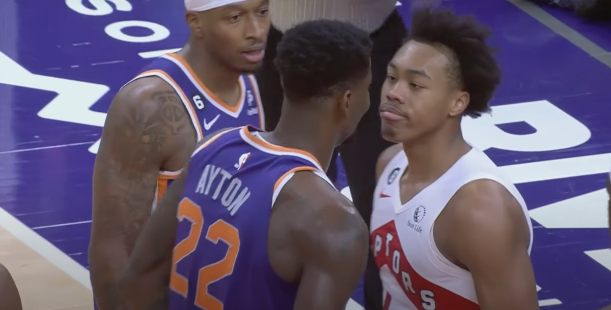 Scottie Barnes’ unfazed reaction to an angry Deandre Ayton became an instant meme