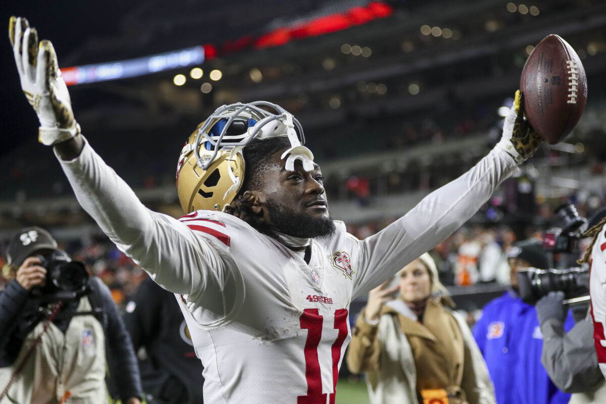 49ers tie Raiders on Brock Purdy TD pass to Brandon Aiyuk