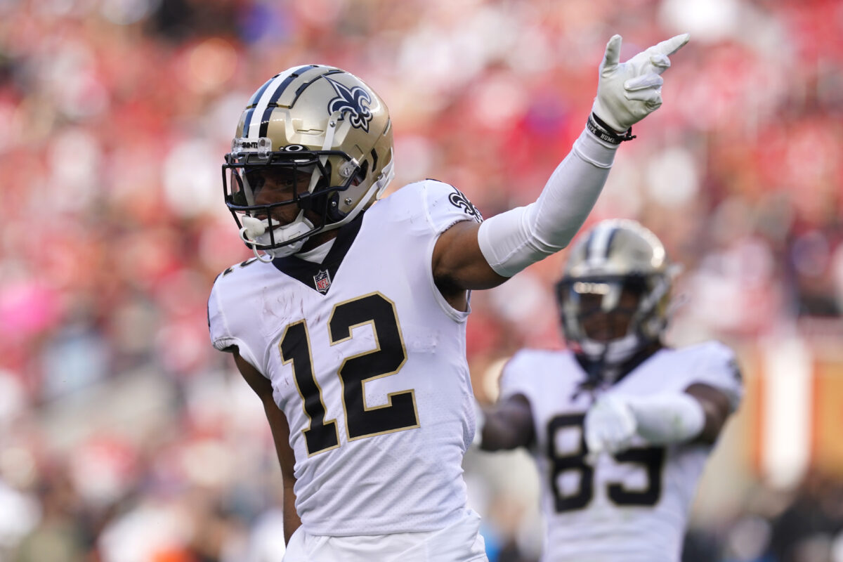 Which wide receivers have the most 1,000-yard seasons in Saints history?