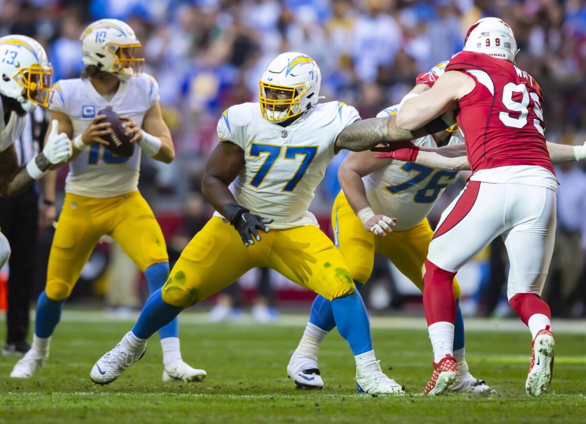 Chargers OL Zion Johnson named to PFF’s 2022 NFL All-Rookie Team