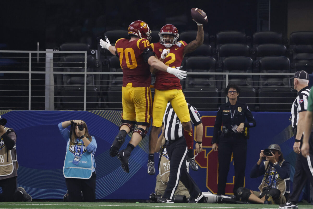 USC’s Caleb Williams, Brenden Rice combining for huge Cotton Bowl