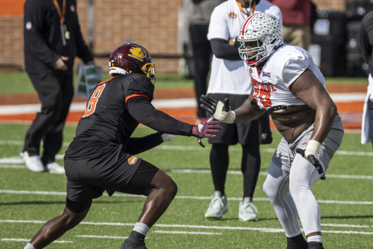 2023 Senior Bowl: Ohio State OT Dawand Jones steals the show on Day 1