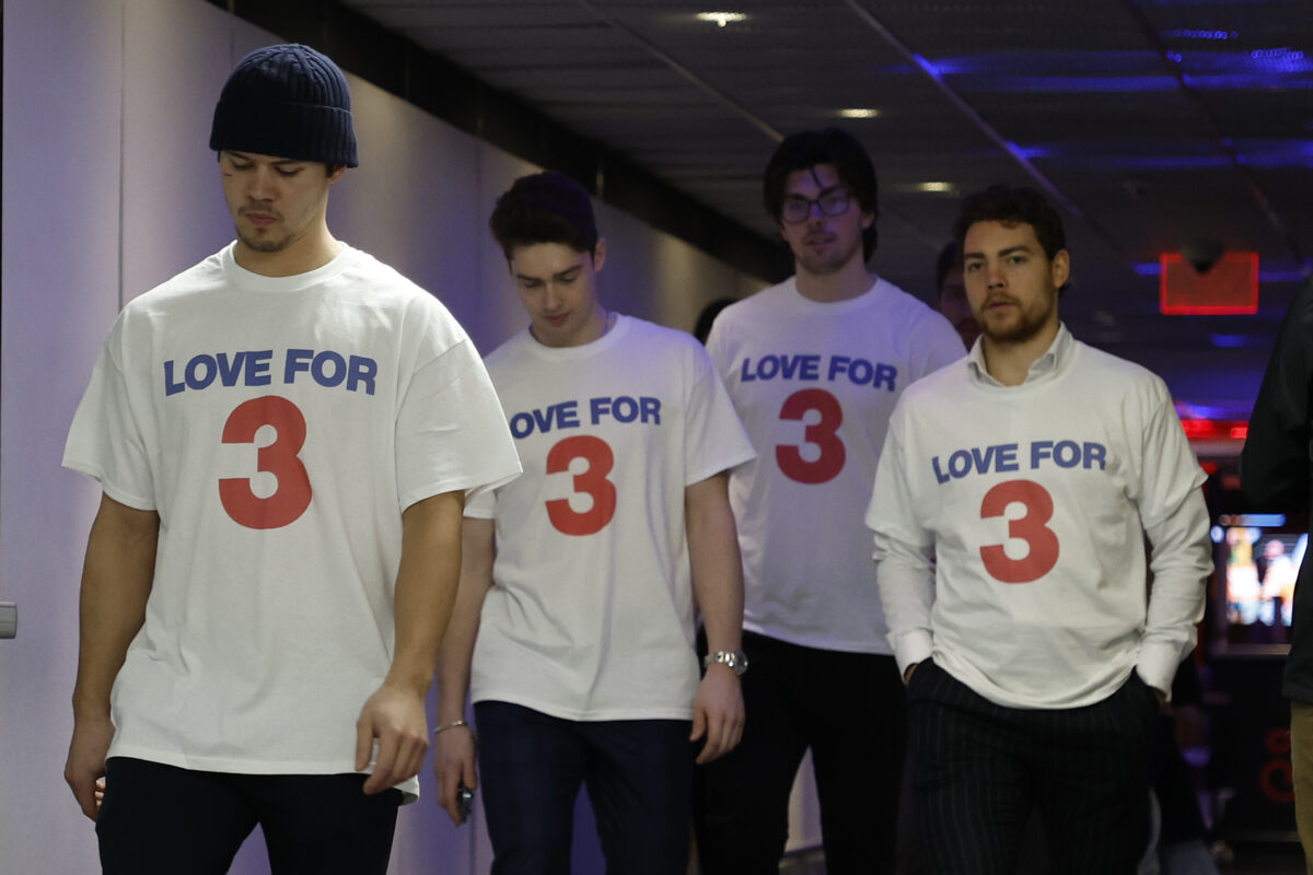 Sabres players show support for Damar Hamlin with classy pre-game shirts