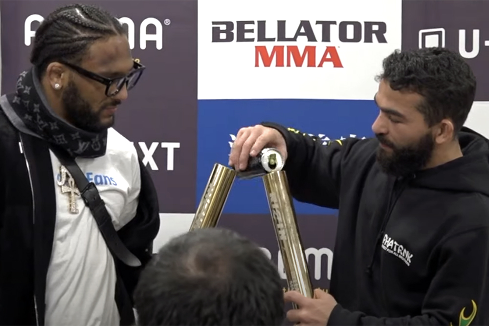 Patricio Freire shares a monster of a toast with rival A.J. McKee after win in Japan