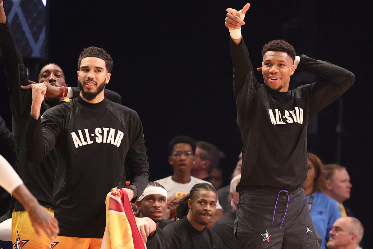 Giannis Antetokounmpo found the perfect way to troll Jayson Tatum during NBA All-Star Weekend 2023