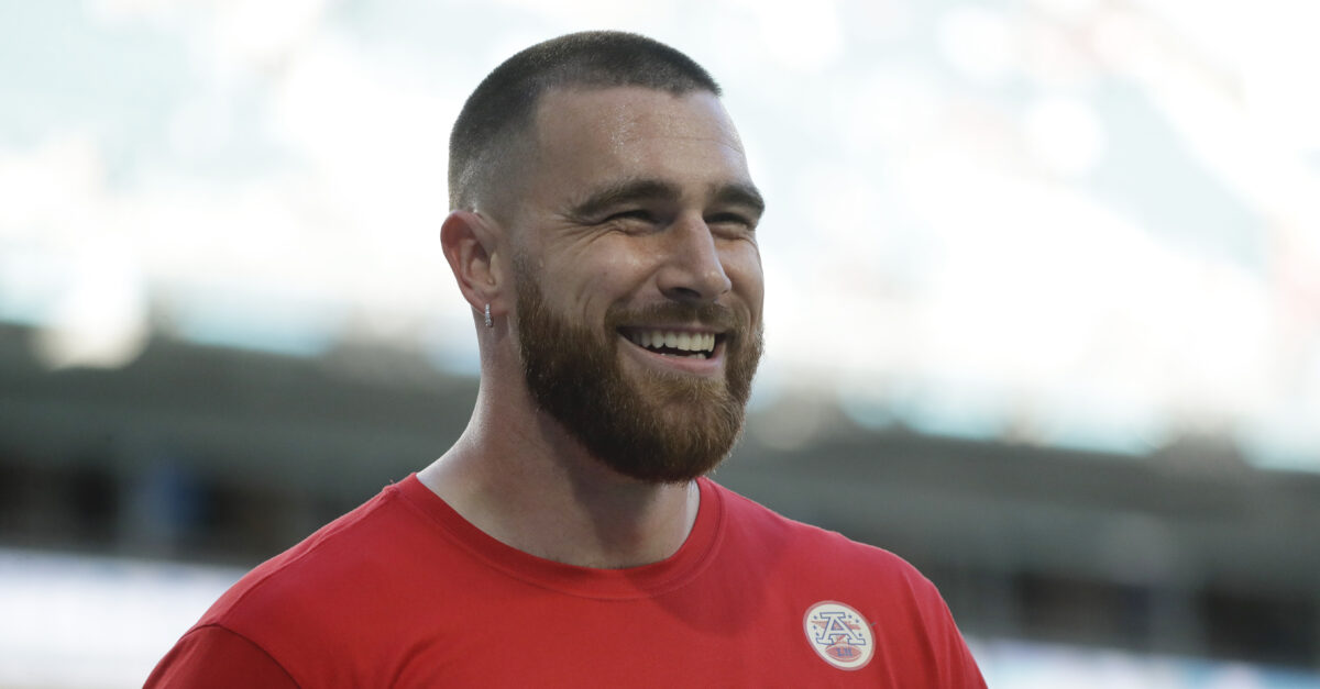 Travis Kelce hysterically did the Jason Kelce touchdown dance before Super Bowl 57