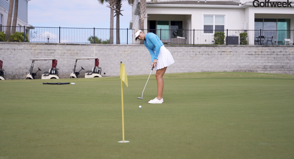 Golf instruction with Steve & Averee: Settle the debate between two reads on the putting green