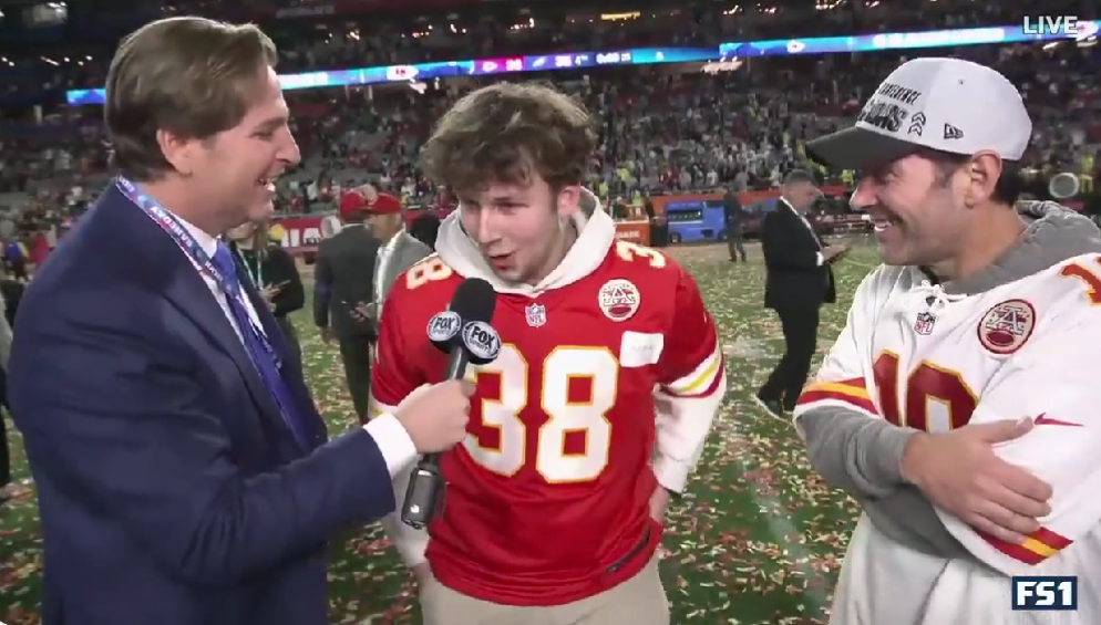 Paul Rudd and his son gave the most adorable postgame interview after the Chiefs’ Super Bowl win