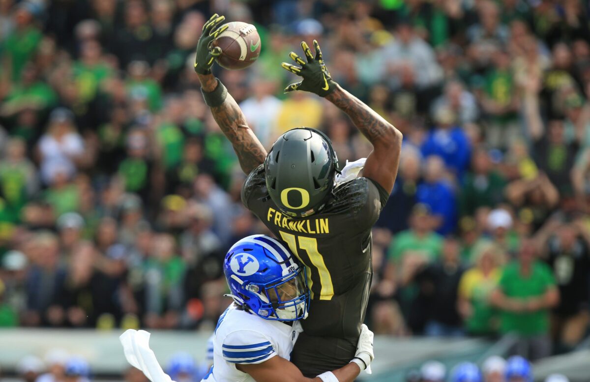 Troy Franklin one of 7 returning Pac-12 WRs ranked among top 25