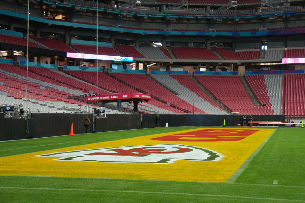 LOOK: Chiefs going with classic gold end zones for Super Bowl LVII