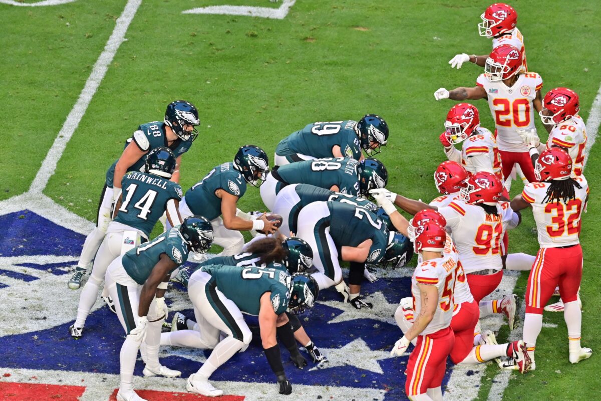 LOOK: Top photos from first half of Eagles-Chiefs Super Bowl LVII matchup