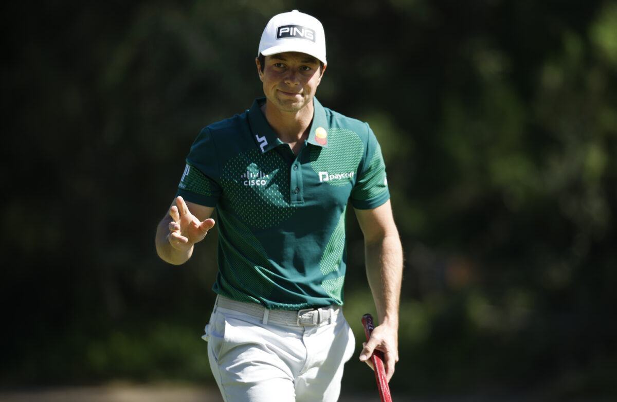 Viktor Hovland sank a picturesque hole-in-one at the Arnold Palmer Invitational