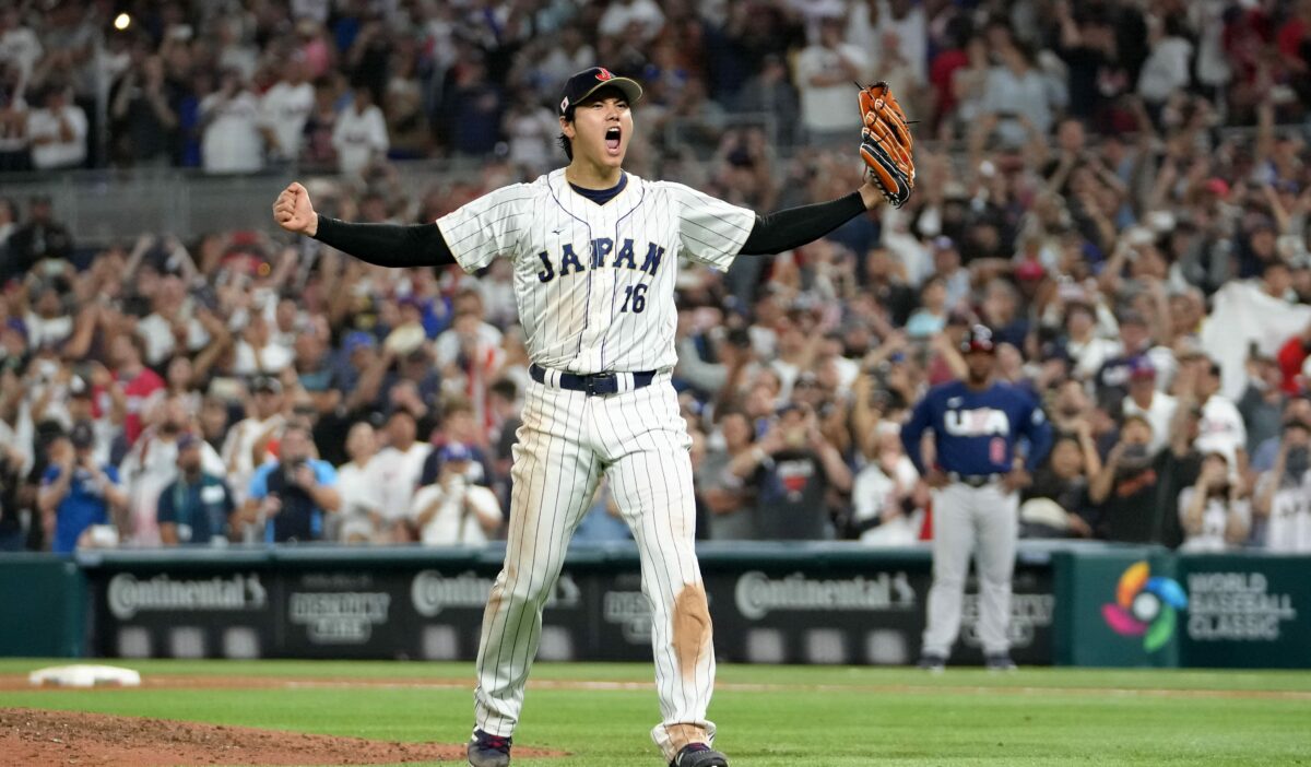 Hear Japanese broadcasters’ electric call of Shohei Ohtani striking out Mike Trout to win WBC
