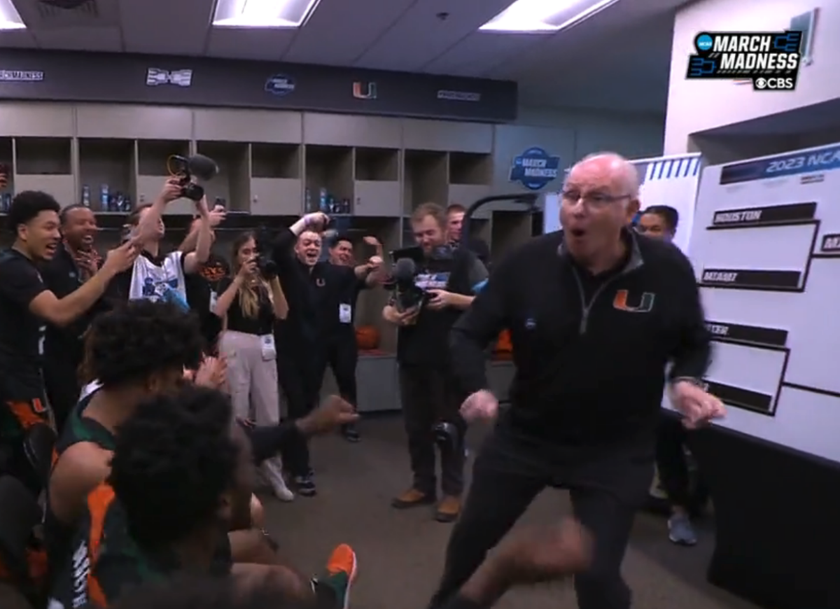 Jim Larrañaga celebrated Miami’s huge upset over Houston with the sweetest dance moves