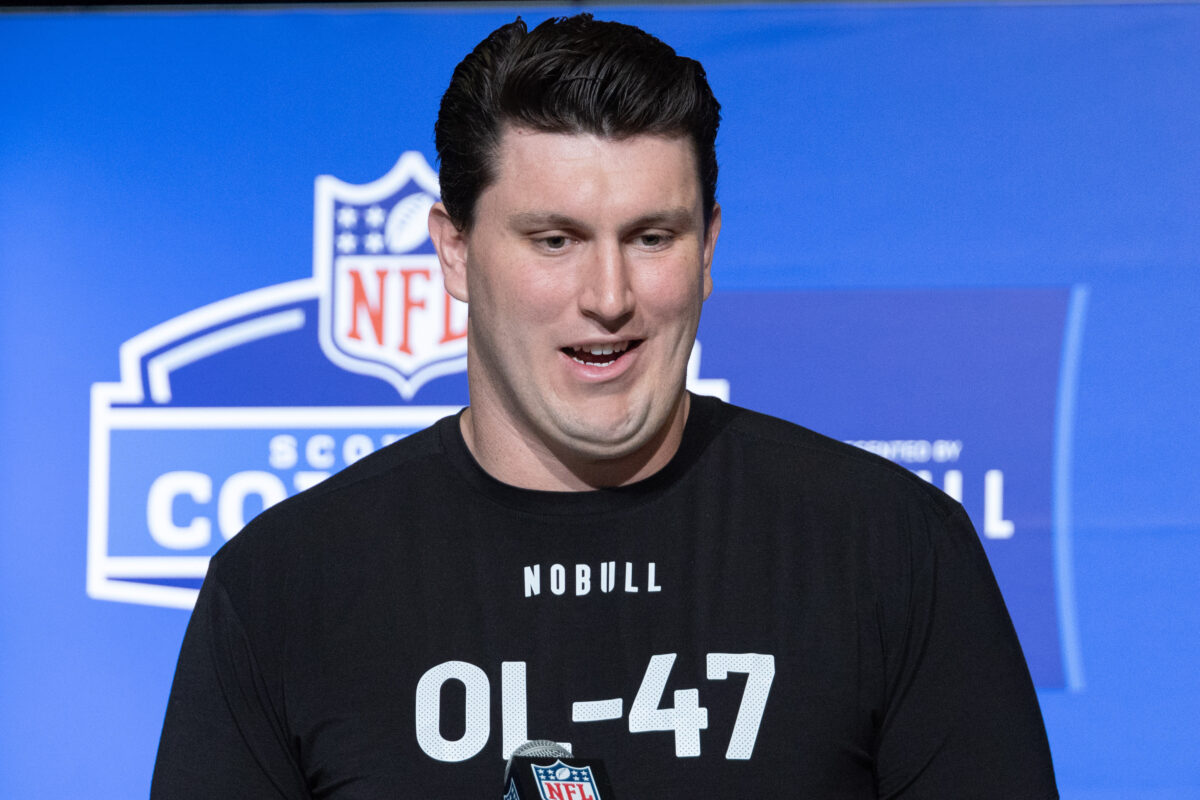 USC offensive lineman Andrew Vorhees posted 38 reps on the bench after tearing ACL at the combine