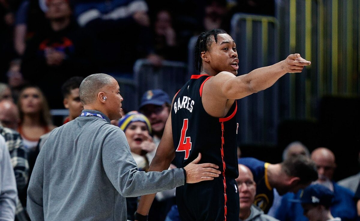 The Raptors’ Scottie Barnes was so confused by Scott Foster’s ejection for talking to himself