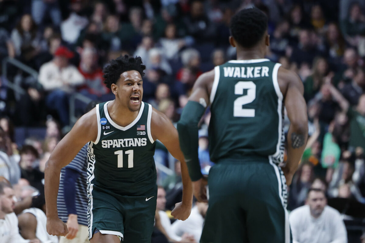 WATCH: MSU basketball celebrates in locker room after upset win over Marquette in NCAA Tournament