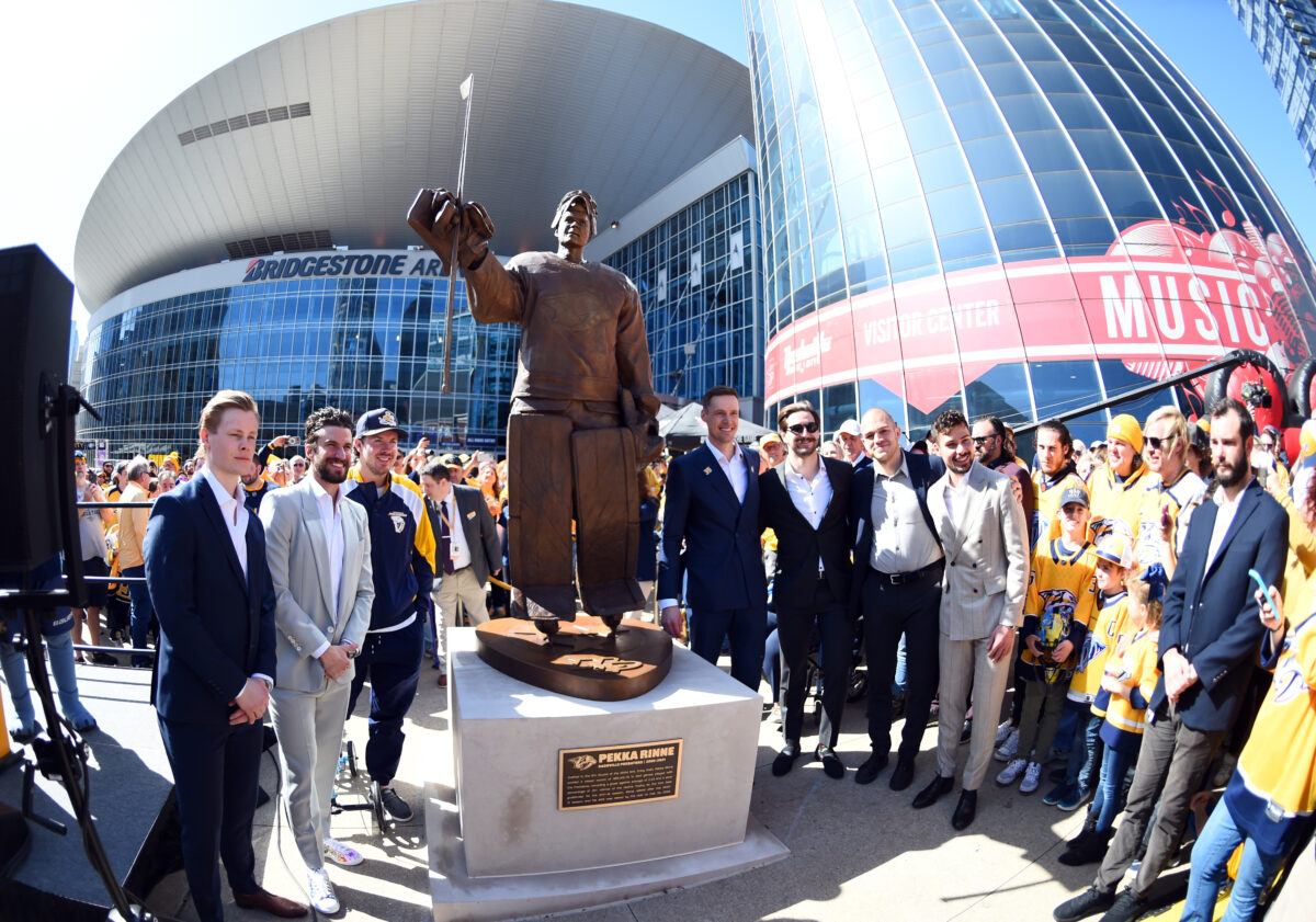 Predators legend Pekka Rinne received a beautiful statue tribue outside of Nashville’s arena