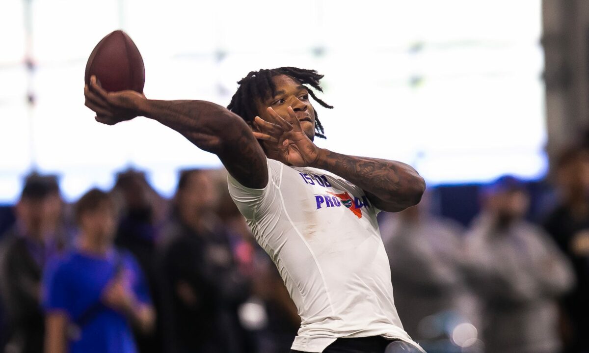 Florida QB Anthony Richardson shows just how high his ceiling is at the Gators pro day