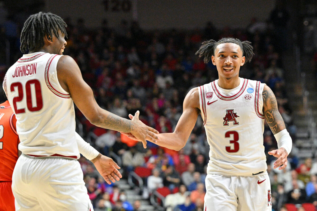 Nick Smith was so hyped for an Arkansas put-back he shoved his teammate to the floor mid-game