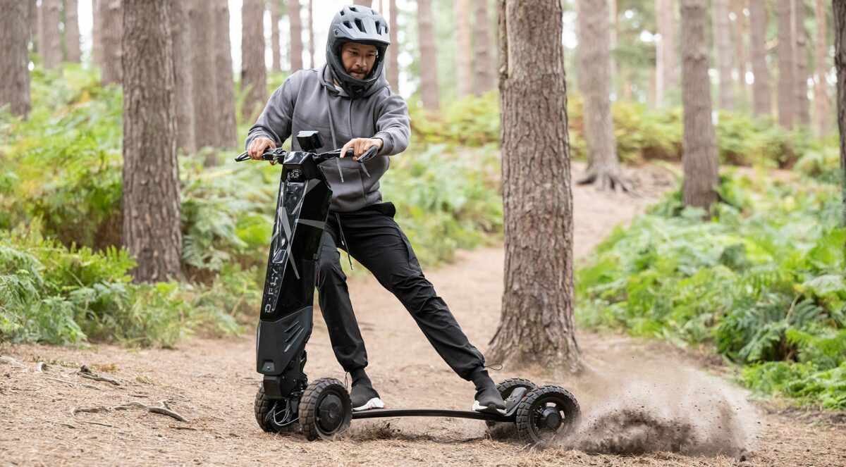 The innovative D-Fly electric scooter takes adventurers off-roading